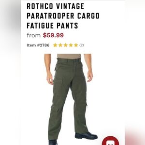 Rothco Vintage Paratrooper Olive Drab Cargo Pants Men's 35\39x34